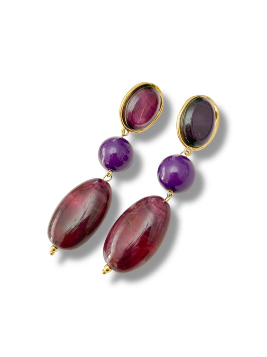 Boucles d’Oreilles Précieuses Améthystes