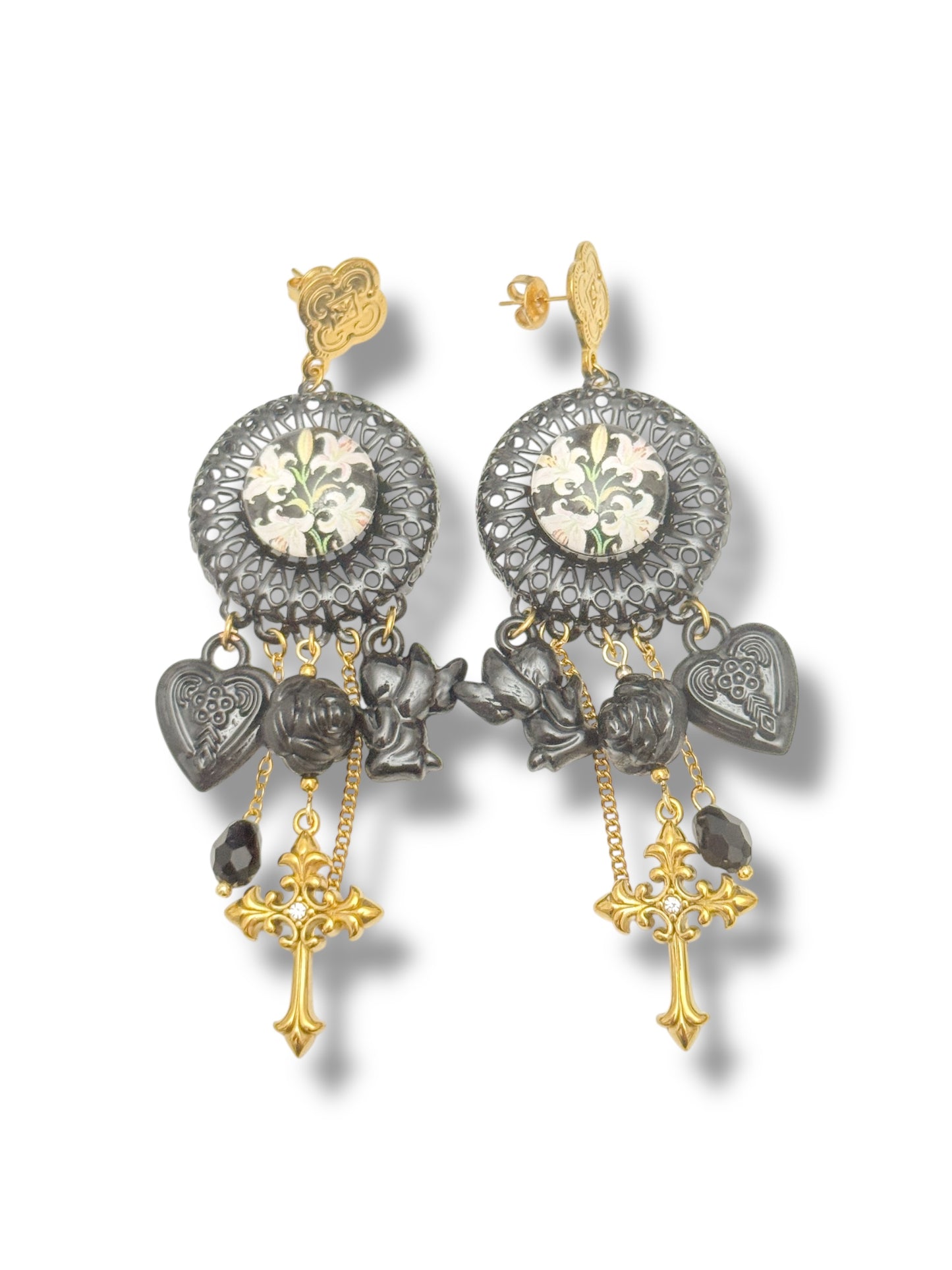 Boucles d’oreilles Baroques Noires