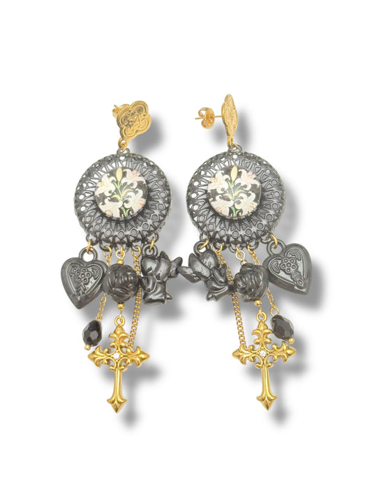 Boucles d’oreilles Baroques Noires
