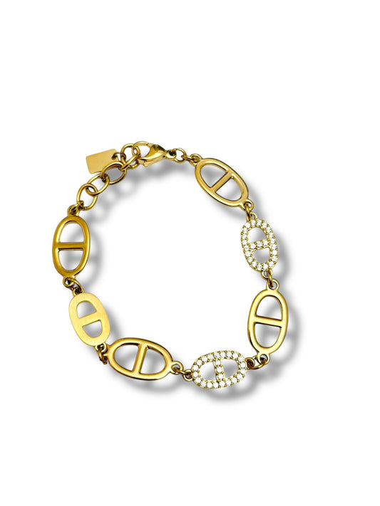 Bracelet Chaîne Strass & Maillons