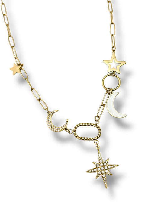 Collier Galaxia – Lune & Étoiles